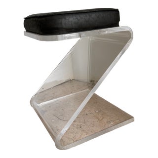 1970s Lucite Z Vanity Stool For Sale