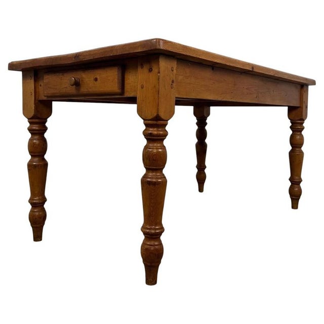 2000 - 2009 Antique English Pine Farmhouse Dining Table For Sale - Image 5 of 12