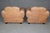 Pair Restored French Art Deco Style Leather Distressed Moustache Club Chairs For Sale In Philadelphia - Image 6 of 14