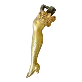 Brass Lady’s Leg Cigar Cutter, Austria For Sale
