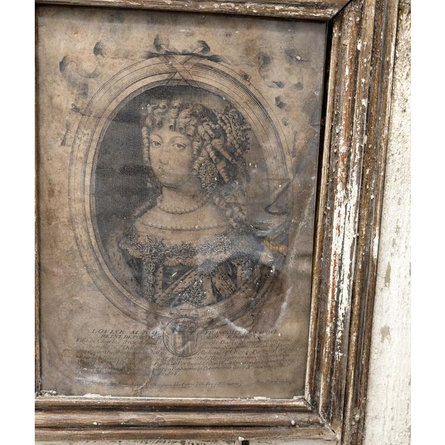 Wood French Mirror with Engravings, 1600s For Sale - Image 7 of 9