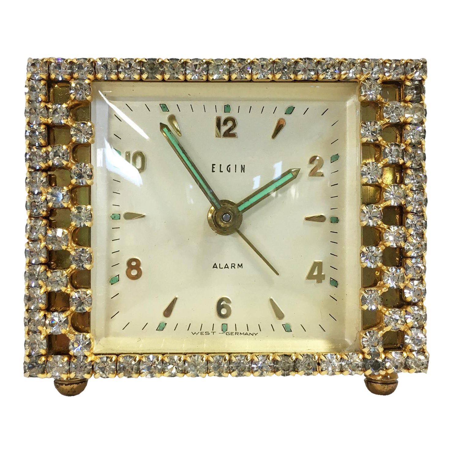 Elgin West Germany Rhinestone Alarm Clock Chairish
