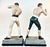 Metal John L. Sullivan & James J. Corbett, American Painted in Color Boxer Sculptures, Boston Strong Boy by Arthur Waagen, c.1895, Set of 2 For Sale - Image 7 of 18