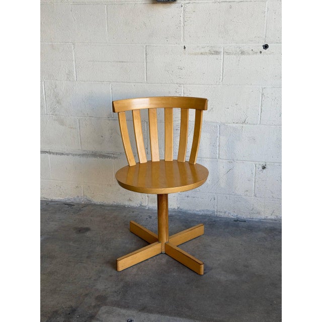 Mid 20th Century Edsbyverken Beechwood Swivel Chair Mid-Century Modern For Sale - Image 4 of 9