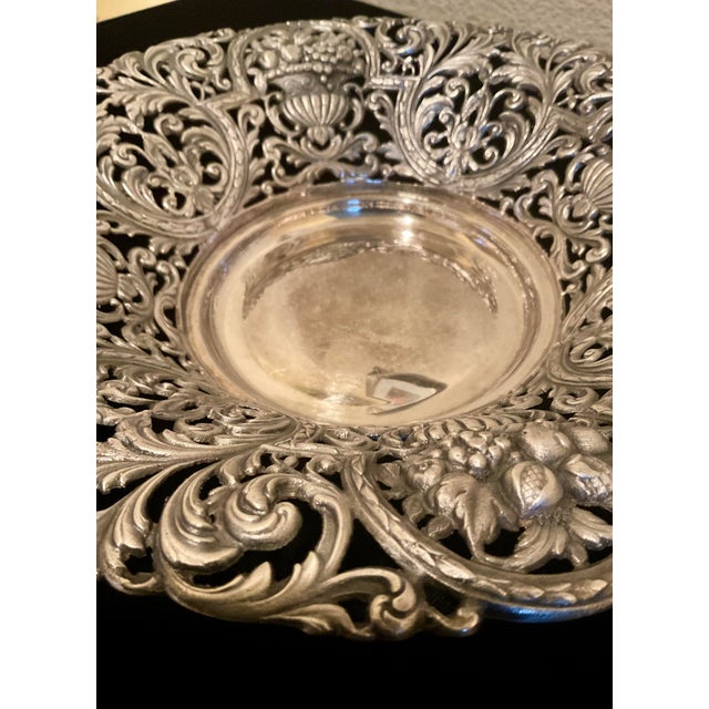 Mid 20th Century Art Nouveau Silverplated Embossed Bowl For Sale - Image 5 of 10