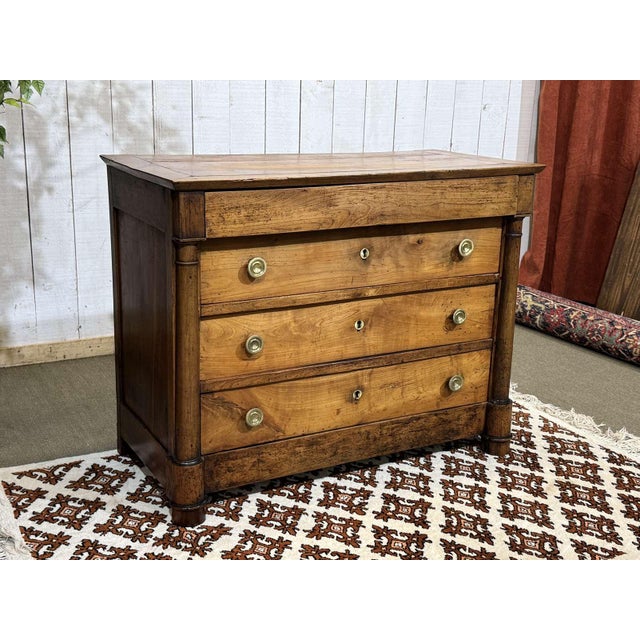 19th Century Empire Cherry Wood Chest of Drawers For Sale - Image 5 of 18