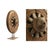 Wooden wheel on metal stand. Wooden decorative object placed on a metal foot. This piece is designed in the style of the...