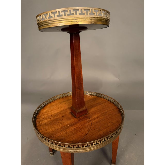 French Neoclassical Style Mahogany Side Table With Marble Top, Circa 1890 For Sale - Image 9 of 15
