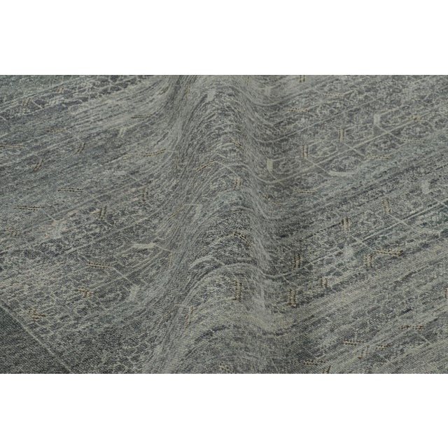 Textile Rug & Kilim’s Khotan Style Rug in Gray and Brown With Floral Borders For Sale - Image 7 of 8