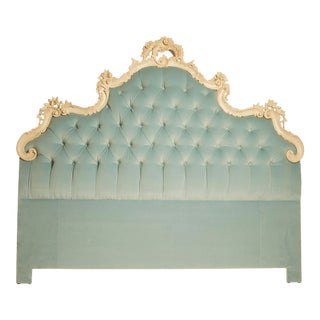 Mid 20th Century Italian Hollywood Regency Upholstered Headboard For Sale