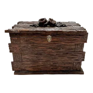 Antique Black Forest Floral & Wood Humidor
