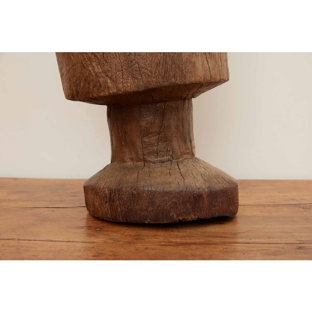 Medium 19th Century European Wood Mortar Medium solid wood mortar, This solid wood mortar, with its rough shape and...