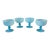 1930s Pretty set of 4 Morgantown Americana Turquoise blue opaline coupes // demi crystal // sherbet / champagne glasses // blue glasses For Sale