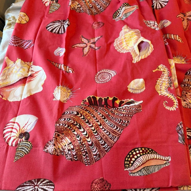 Welcome a touch of coastal nostalgia into your room with this vintage set of four pinch-pleat drapery panels. They were...