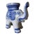 Vintage Handmade Blue & White Ceramic Elephant Garden Stool For Sale