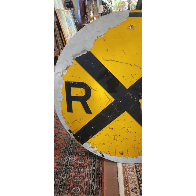 1970s Vintage Railroad Metal Sign For Sale - Image 5 of 6