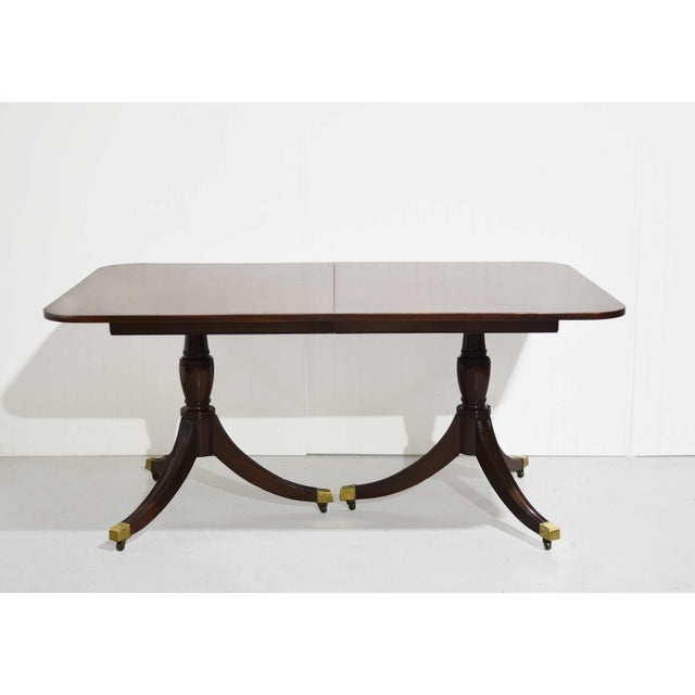 Mid Century Duncan Phyfe Style Dining Table With Extensions 87in For Sale - Image 4 of 10