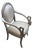 1980s Silver Swan Arm Accent Chair For Sale