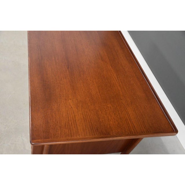 Brown 1960s Refinished Danish Modern Teak Floating Desk by Peter Lovig Nielsen For Sale - Image 8 of 12