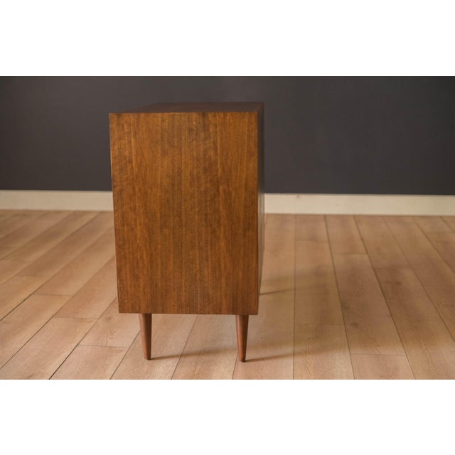 Vintage Milo Baughman Walnut Tambour Door Cabinet for Glenn of California For Sale - Image 9 of 16