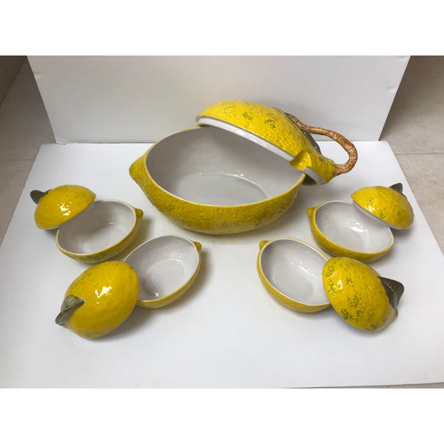 Vintage Italian Lemon Tureen and 4 Matching Soup Bowls Chairish