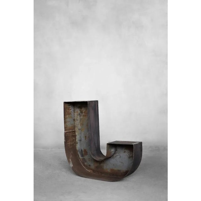 Large Vintage Polish Industrial Metal Letter J, 1950s For Sale - Image 6 of 11
