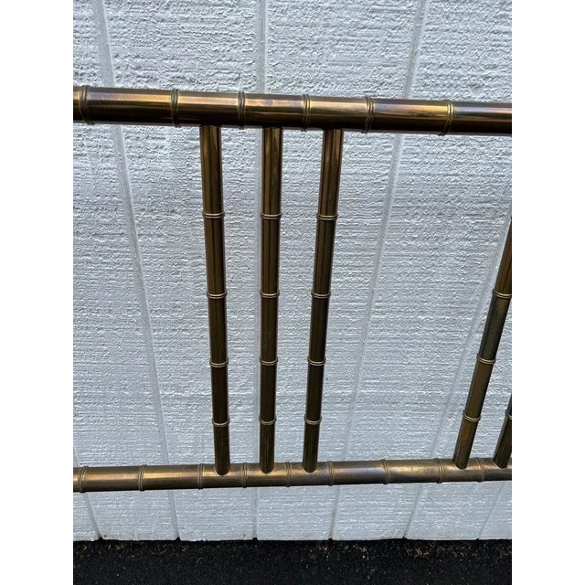 1970s Mastercraft Faux Bamboo Brass King Headboard For Sale - Image 5 of 13