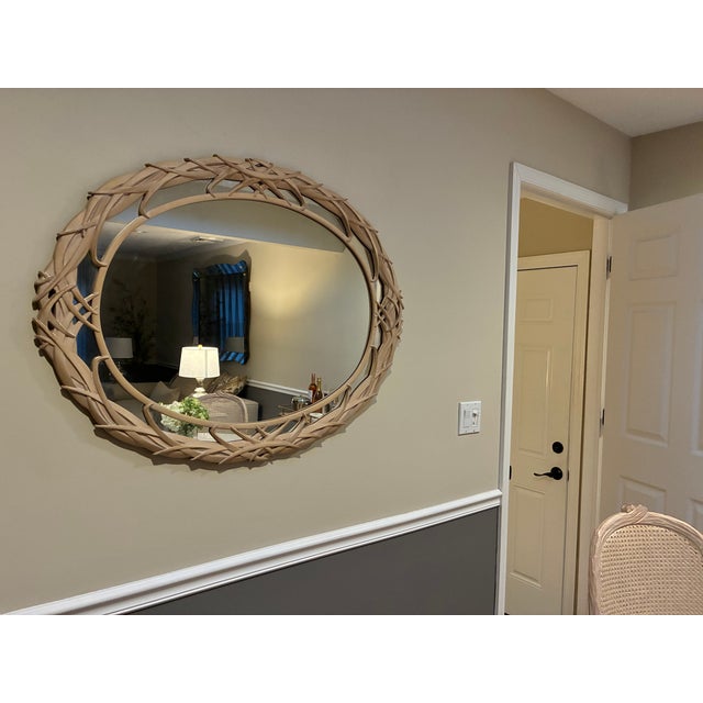 Carolina Mirror Company Vintage Carolina “Palm Frond” Oval Wall Mirror For Sale - Image 4 of 16
