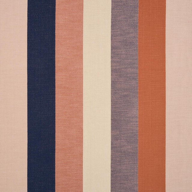 Sample - Schumacher Appino Stripe Fabric In Sunset For Sale