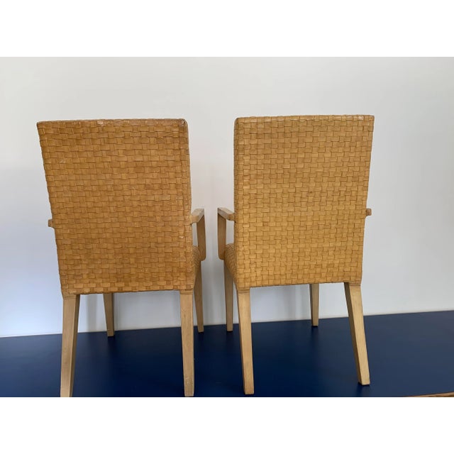 Vintage Woven Leather Chairs- a Pair For Sale - Image 9 of 13