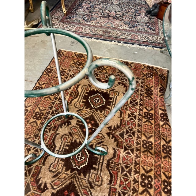 1970s Standing Green and Silver Metal Planter For Sale - Image 4 of 5