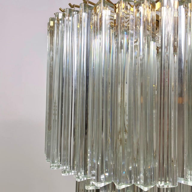 Gold Italian Murano Glass Waterfall Chandelier from Venini, 1960s For Sale - Image 8 of 9