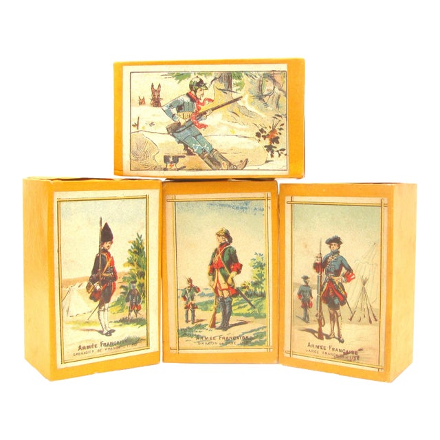 19thC. French Military Motif Boxes, Set of 4 For Sale