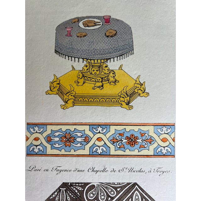 French Mid 19th Century Etching Reproduction of 16th Century Furniture Design by Nicolas Xavier Willemin For Sale - Image 3 of 5