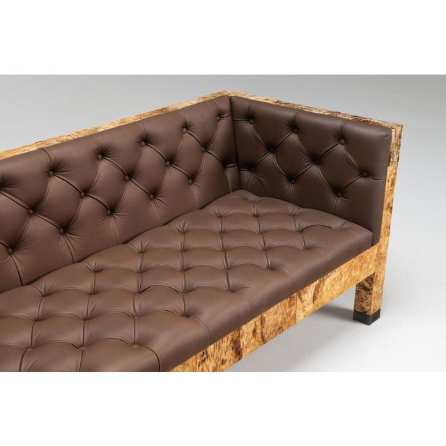 Sculptural Birchwood Sofa in Birch Bark and Leather from Werner Neumann, the Netherlands, 2010 For Sale - Image 13 of 18