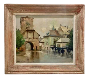 Jules René Hervé, In Cernay, Weddings in the Rain, Oil Painting