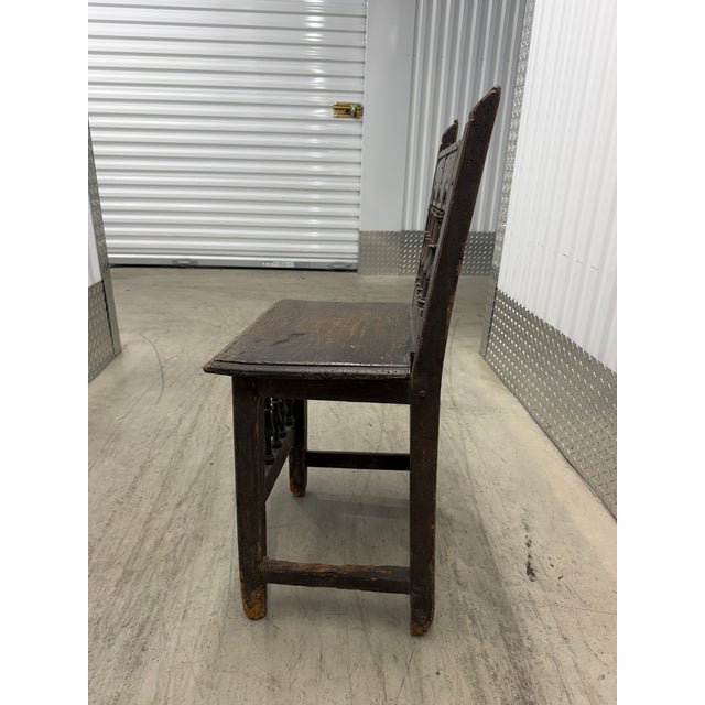 17th Century Italian Renaissance Walnut Side Chair For Sale - Image 9 of 10