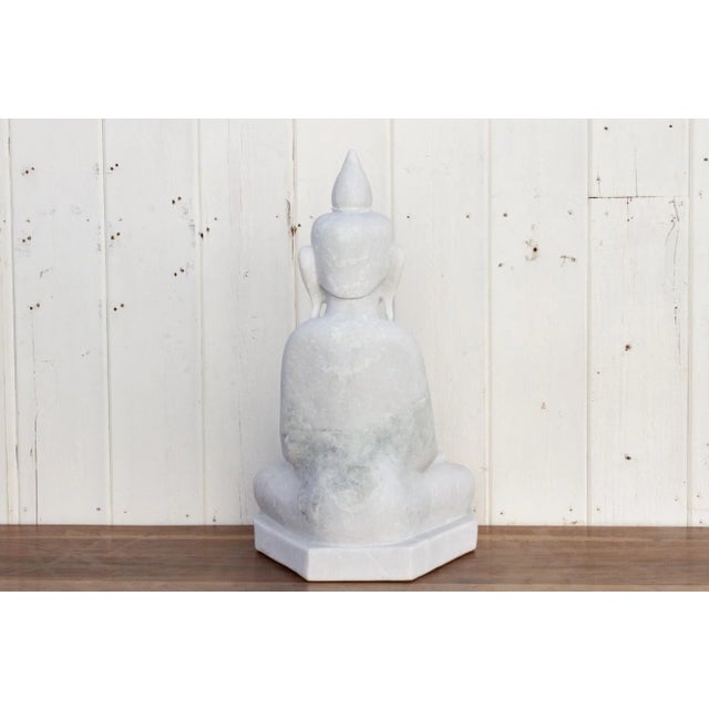 Pure White Modern Burmese Buddha For Sale In Los Angeles - Image 6 of 9