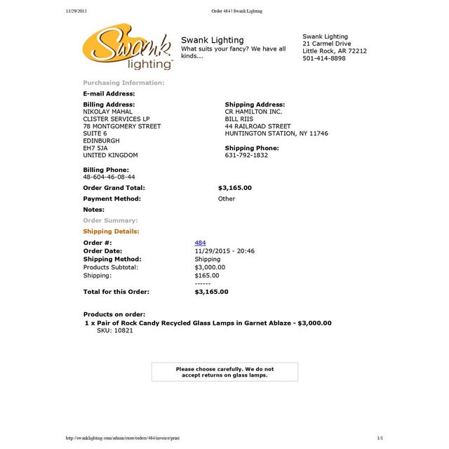 Rock Candy Lamps by Swank Lighting, Set of 2 For Sale - Image 6 of 7