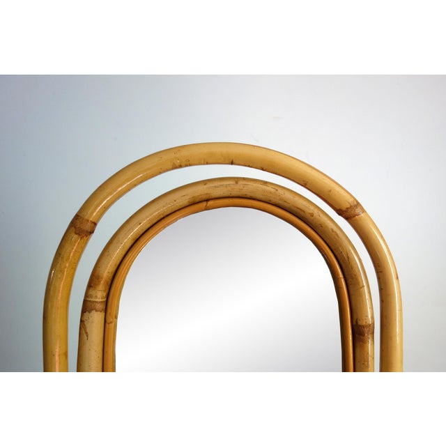 Wood Wicker and Bamboo Cheval Mirror, 1970s For Sale - Image 7 of 18
