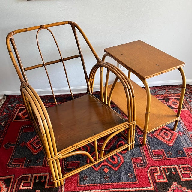 1950s -Century Bamboo & Rattan Lounge Chair For Sale - Image 10 of 10
