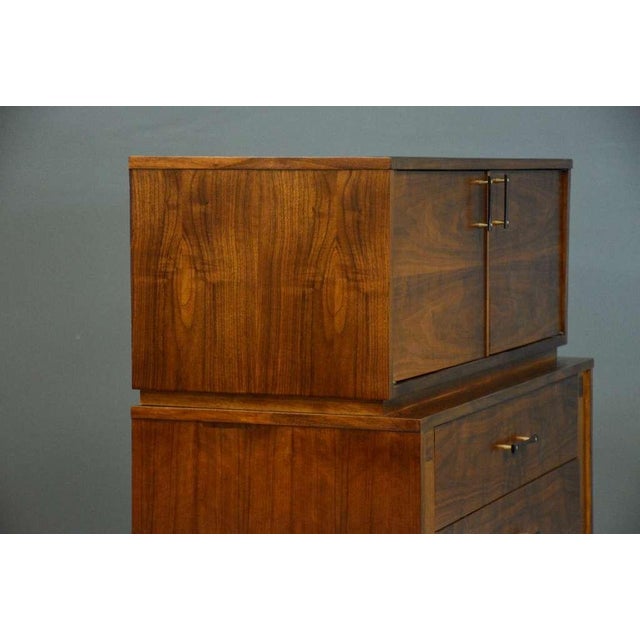 Wood 1960s Refinished Walnut Tall Dresser by Kroehler Furniture For Sale - Image 7 of 14