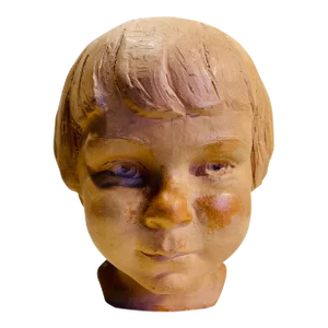 Vintage Plaster Sculpture ~ Head of a Young Girl