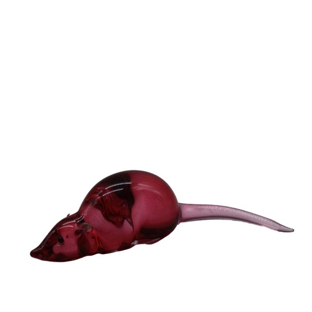 1950s Vintage Italian Pink Murano Glass Mice by Archimede Seguso, 1950s, Set of 2 For Sale - Image 5 of 8