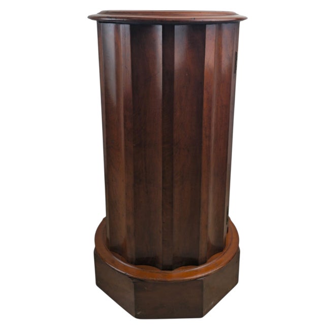 Biedermeier Nutwood Drum Cabinet with Marble Top For Sale - Image 5 of 9