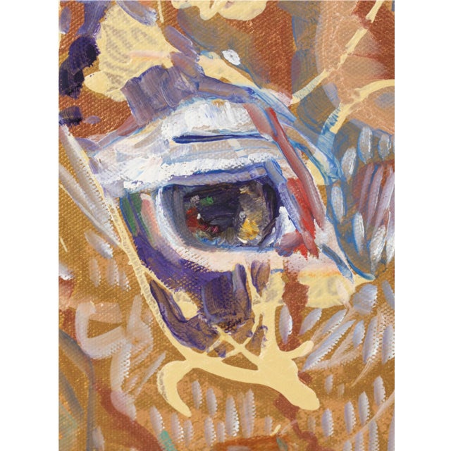 20th Century Sue Fazio Pig Portrait Abstract Oil on Canvas For Sale In Charleston - Image 6 of 9