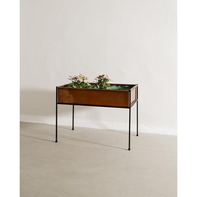 1950s Swedish Mid-Century Rectangular Copper Iron Planter by Hans-Agne Jakobsson, 1950s For Sale - Image 5 of 5
