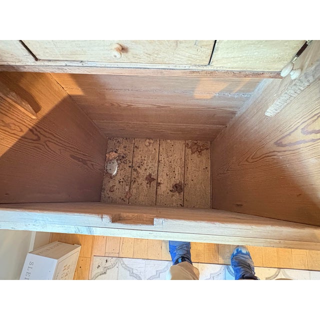 Antique Irish Pine Grain Bin W/Custom Interior Hidden Desk For Sale - Image 11 of 11