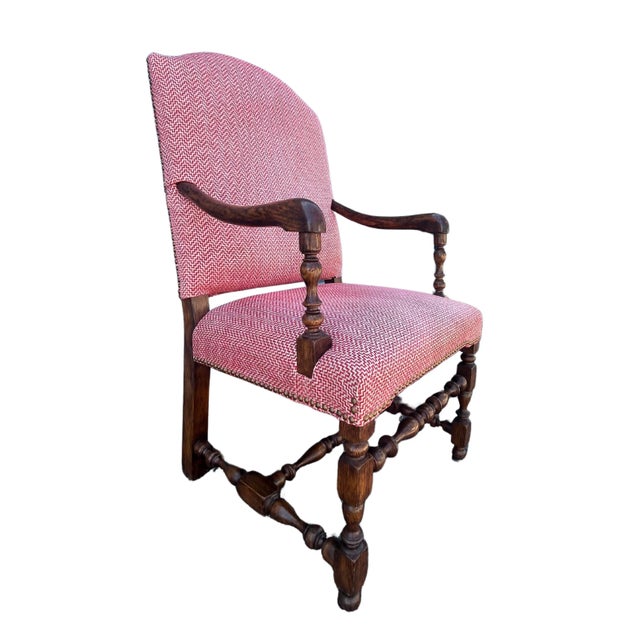 Baker Furniture Company Early 20th Century Louis XIII Style Walnut Fauteuil Armchair, Pair For Sale - Image 4 of 9