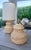 1970's Spanish Ceramic Trompe-l'Oeil Wicker Table Lamps With Matching Shades, a Pair For Sale - Image 4 of 16